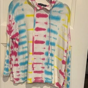 Central Park West Pink and Blue Tie-Dye Top
